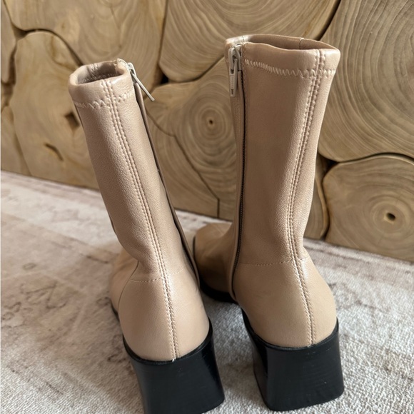 Tan Ankle Sock Boots - Picture 6 of 9